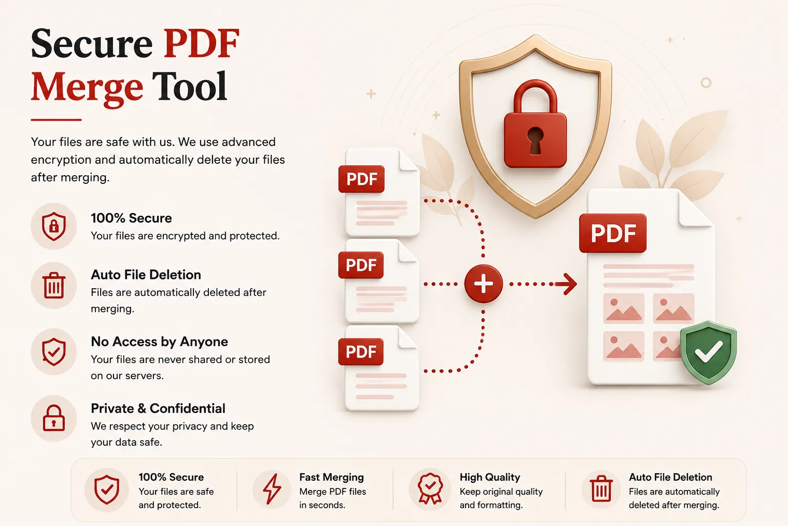 Secure PDF merging with automatic file deletion