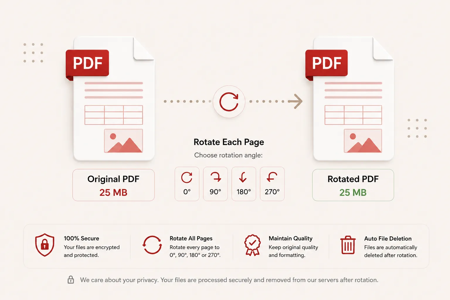 PDF document pages rotated and oriented online